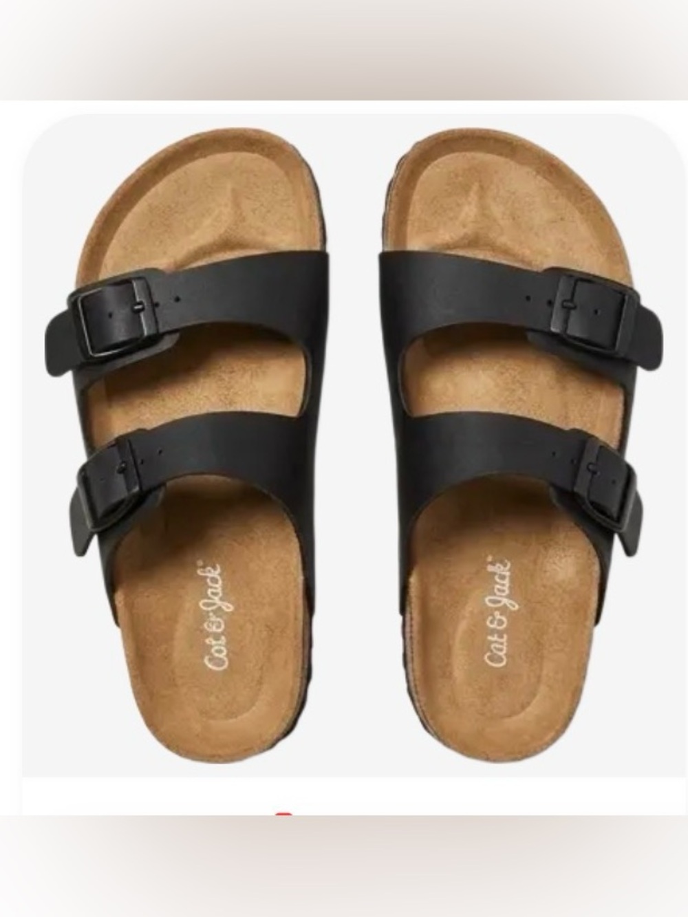 Cat & Jack Black Double-Strap Buckle Slide Sandals
